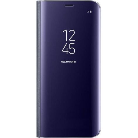 Clear View Housse Etui Samsung Galaxy S8 ,Flip Folio Ultra-Mince Translucide Miroir Smart Cover - Violet (1/4)