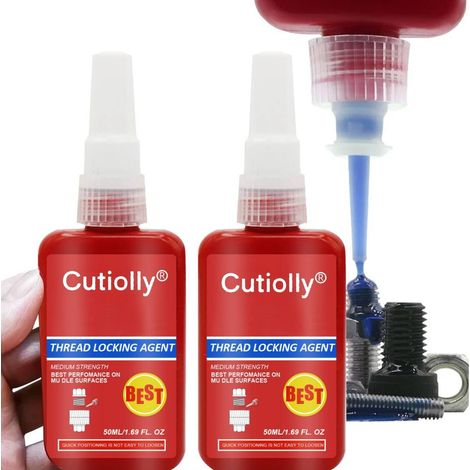 Frein Filet Résistance,Colle Bloc Écrou,Colles D'étanchéité Pour Vis Métalliques,Colles D'étanchéité Colle Métallique,Fixation De Vis Et Mastics De Filetage (2pc, 50ml) (1/5)