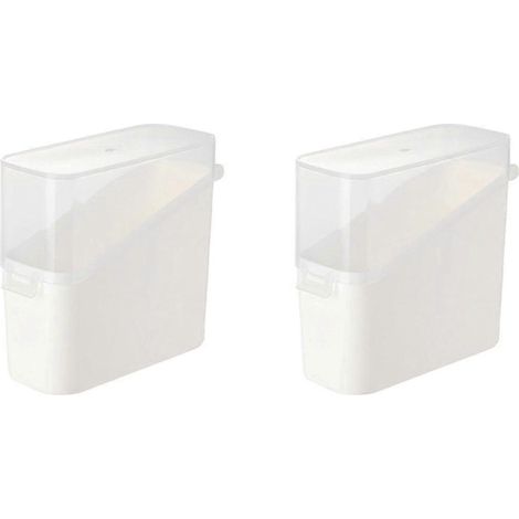 Boîte de rangement pour tranches de fromage, porte-tranches de fromage, boîte de rangement pour sachets de thé, boîte hermétique blanche (1/4)