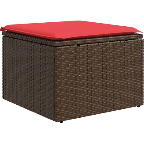 vidaXL Taburete de Jardín Marrón 55 x 55 x 37 cm ratán sintético (1/2)