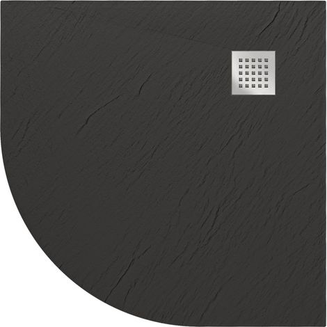 Duschtasse anthrazit Stein-Effekt mod. Blend 90x90 cm halbrund
