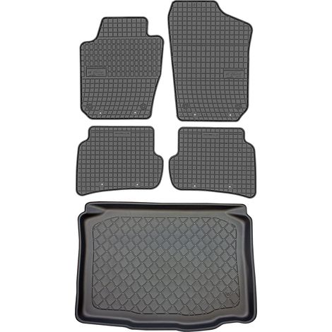 Ensemble de tapis de sol en caoutchouc pour Seat Ibiza IV Hatchback (05.2008-05.2017) + tapis de coffre (1/5)