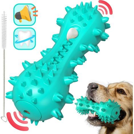 Dog Toothbrush, Dog Chew Toy, Bite-Resistant Rubber Teeth Cleaning Stick for Small and Medium Dogs (Blue) (1/5)