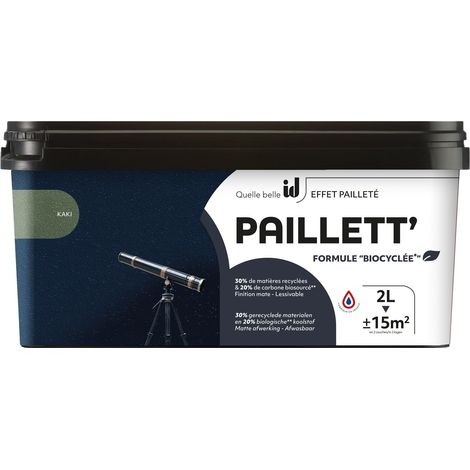 Peinture de finition mate paillettée PAILLETT 2L  KAKI - ID Paris