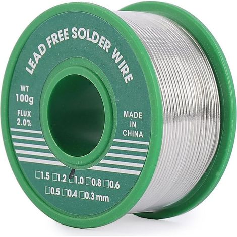 1mm Fil de Soudure Sans Plomb, 100g Fil étain Soudure, Mince à Noyau de Colophane, Sn99%, Bobine d'étain à Souder Avec Flux pour Soudure la électrique (1/5)