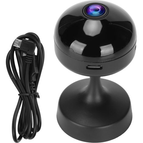 Caméra de sécurité sans fil 720P HD rechargeable, détection PIR, vision nocturne, angle large 150° (1/5)