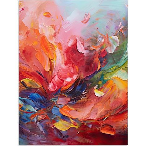 AFFICHE Peinture à l'huile - Art - Abstrait - Coloré Décoration Murale 60x80 cm (1/4)