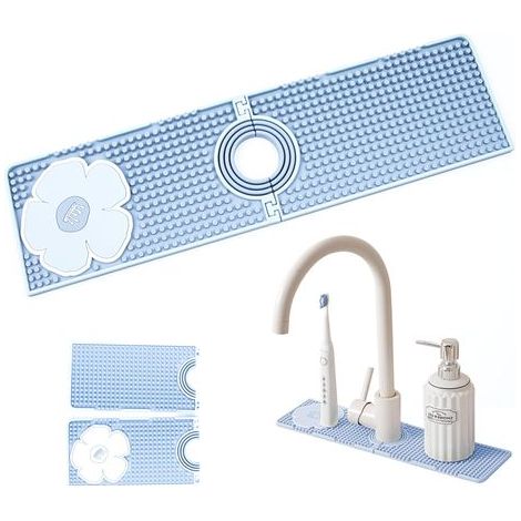 Alfombra para Grifo de Silicona, Alfombra para Fregadero Antisalpicaduras de Cocina, Alfombra para Escurridor, Protección del Grifo y Alfombra de Escurrido para Proteger Encimeras de Baño y Cocina, 10 (1/5)