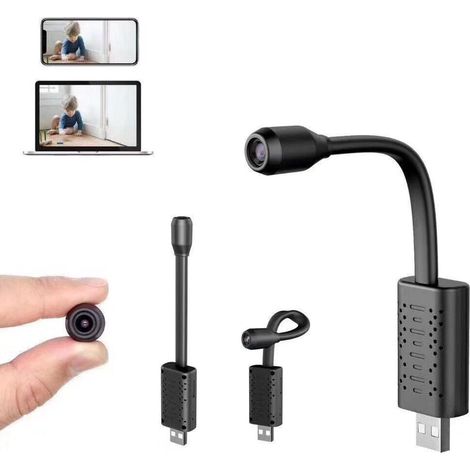 Caméra D'intérieur sans Fil WiFi Intégrée à L'usb Connexion Réseau HD Téléphone Portable Télécommande(Round Head,32G) (1/5)
