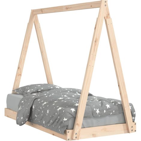 Lit simple Cadre de lit pour enfant 70x140 cm bois de pin massif