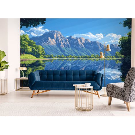Papier Peint Paysage - Reflets montagnards - 150 x 250 cm (1/2)