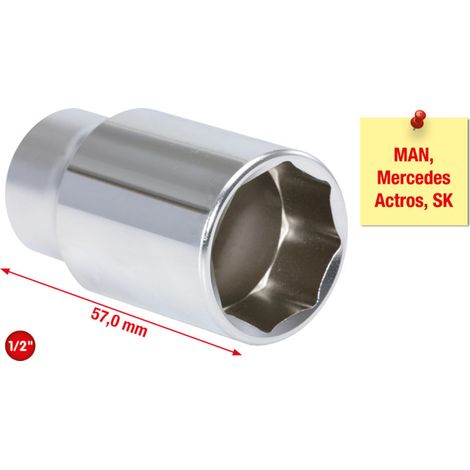 Kstools – Douille tournevis 1/2' 27mm – Profil 8 pans – Finition chromée – Acier spécial pour montage différentiel MAN Mercedes Actros - 8pans