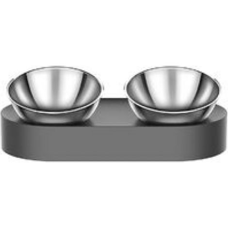 Elevated stainless steel cat bowl – Non-slip and spill-proof – 15° incline for feeding comfort – Stylish black design (1/5)