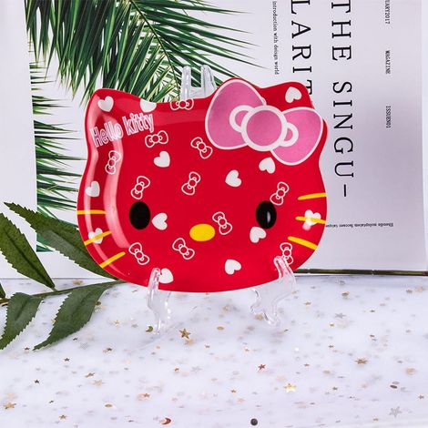 Assiette En Plastique - Forme Anime My Melody Et Hello Kitty - Pour Bonbons Fruits Secs Et Apéritif - 1 Pièce (1/5)