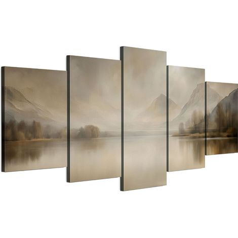 Quadro su tela italiana 100 x 50 cm pentattico - stile rustico - natura Quadro su tela italiana 200 x 100 cm pentattico - stile rustico - natura (1/5)