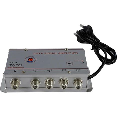 Amplificateur de signal CATV, 4 sorties, gain 20 dB, 220 V-50 Hz (1/5)