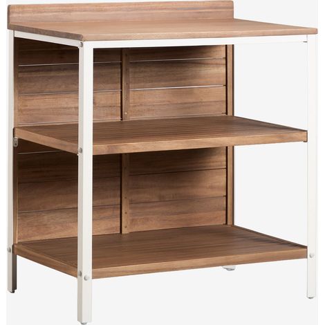 SKLUM Modul mit Regalen zur Aufbewahrung für modulare Außenküche aus Akazienholz und Aluminium Reggie              Akazie Braun                      (1/5)