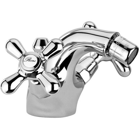 Paini - LIBERTY 327 Rubinetto Monoblocco Bidet con maniglia a Croce, Bagno, Cromato, Design Liberty, interamente prodotto e lavorato in Italia