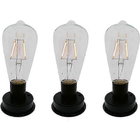 [RM] Lot de 3 ampoules solaires LED à filament de tungstène 2800K avec détecteur de lumière automatique pour clôture et éclairage nocturne de jardin.-AquaForge (1/4)