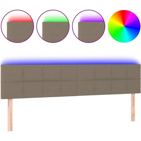 Tête de lit,Panneau décoratif à LED Taupe 180x5x78/88 cm Tissu CFW7080881 (1/5)