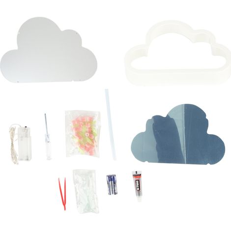 Ortviai Lampe de nuit tulipe nuage rose DIY avec miroir – décoration tendance pour chambre et salle de bain (1/5)