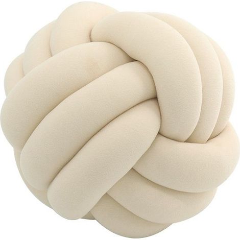 Coussin Rond Noué Coussin,Ousse de Coussin Noeud,Décoration Coussin Enfant Coussin Bébé Dos Coussin Bebe Sieste Oreiller Peluches Poupees Jouets pour EnfantsNouveau lait blanc 20CM (1/5)