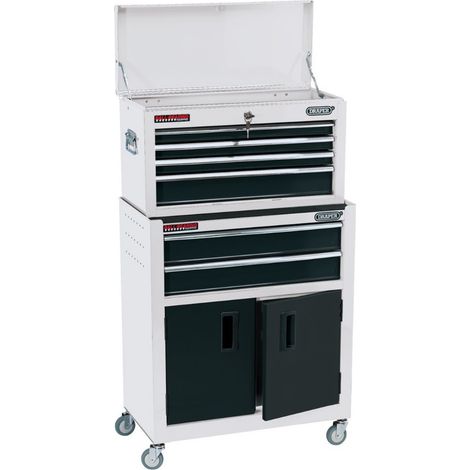 Draper Combined Roller Cabinet and Tool Chest 6 Drawer 24" White 19576 (1/2)