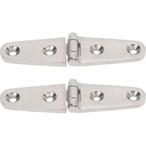 Paire de charnières à sangle robustes avec trous en acier inoxydable 316 pour bateau, quincaillerie pour porte, hangar, grange, 2 trous : 103 x 27 mm/4,06 x 1,06 pouces (1/5)