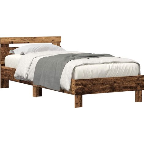 Maison Exclusive - Estructura de cama con LED Madera vieja 100 x (1/4)