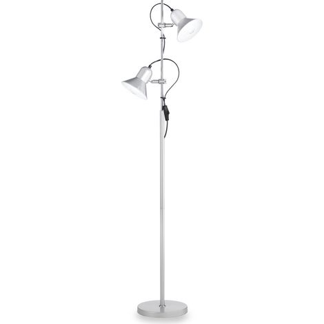 Ideal lux piantana polly pt2 colore argento 2x60w attacco e27 61115 (1/2)