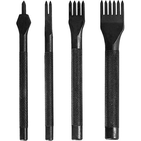 Utensili per forare e cucire la pelle, 1/2/4/6 denti, kit fai da te in acciaio inox per la lavorazione della pelle (3 mm)