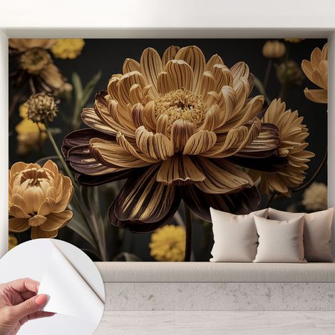 Papier peint autocollant avec imprimé pour cuisine facile à appliquer pour mur a motif Élégance florale 208x146 cm (1/5)