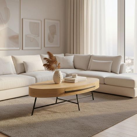 Mömax Couchtisch Emilia Eichefarben MDF mit Stauraum (1/5)