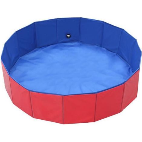 Piscine Pliable Pour Chiens - 80 x 30 cm - Extérieure Intérieure - PVC Renforcé - Avec Tuyau De Drainage - 1 Pièce