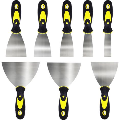 8 Pièces Couteau à Enduire, Jeu de Spatules en Acier Inoxydable Spatule Bricolage 25/40/50/60/75/100/125/150 mm pour DIY Décoration Enlèvement de (1/3)
