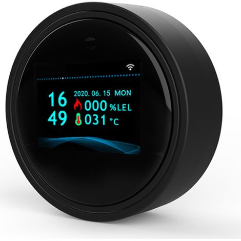 Détecteur de fuites de gaz WiFi avec écran LCD couleur, application Tuya, pour gaz naturel et propane (mini) (1/5)
