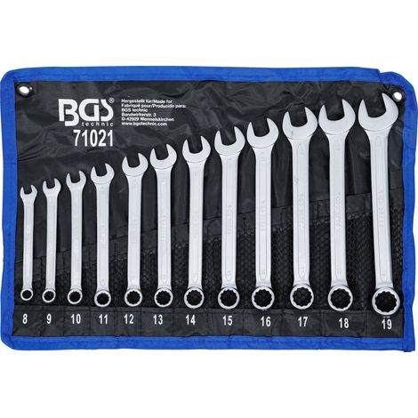 BGS Jeu de clés mixtes à œil et à fourche SW 8 - 19 mm, 12 pcs. - 71021 (1/5)