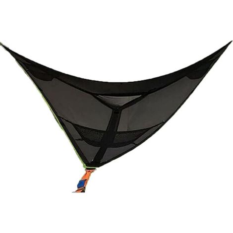 1pc Black Large Aerial Camping Hammock, 3 Hours Portable Multi-Person Hammock MUMU (1/4)
