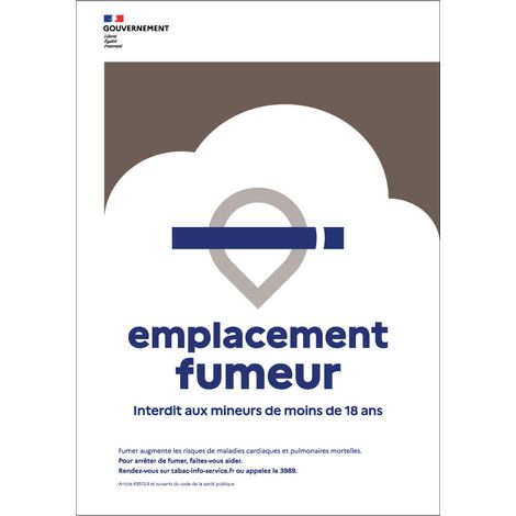 Panneau Emplacement Fumeur A3 - 4002590 (1/2)