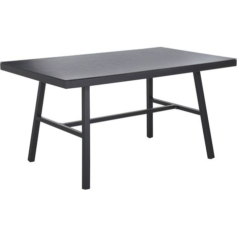 Gartentisch CANETTO 150 cm 90 cm Glas Schwarz