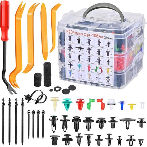 925 Pièces Clips Fixation Voiture Universelles avec Outil Démontage (1/5)