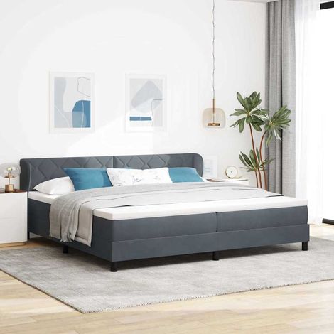 Cama tipo Box Spring Gris oscuro 200 x 200 cm Terciopelo (1/5)
