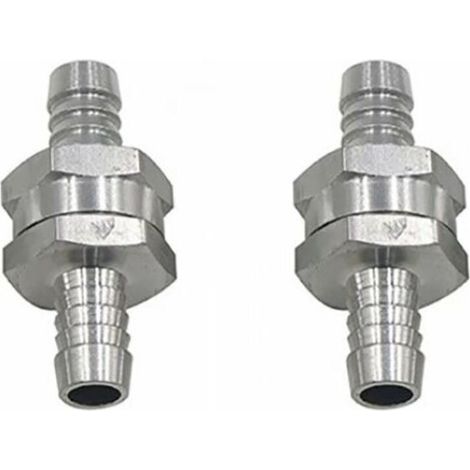Rückschlagventil aus Aluminium, Benzin-/Diesel-Rückschlagventil (10 mm, 2 Stück) für Vergaser-Kraftstoffsysteme mit niedriger Kraftstoffkonzentration, Rückschlagventil für