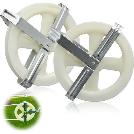 Lot de 2 poulies pour corde à linge - Roue en nylon de 5 pouces avec axe en aluminium, antirouille et résistante aux intempéries, pour l'extérieur (1/5)