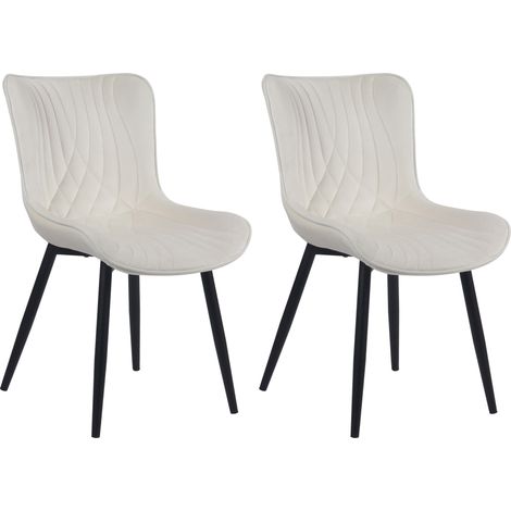 2er Set Stühle Brady creme Samt