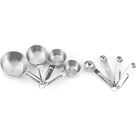 6-teiliges Set Messlöffel aus Edelstahl mit Skala zum Backen und Kochen