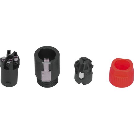 CNL4FC (Rouge) Lot de 4 connecteurs de haut-parleur 4 broches à verrouillage par rotation pour câble d'amplificateur audio (1/5)