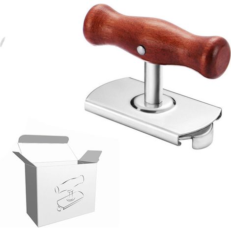 Multifunction Can Opener Bottle Opener Stainless Steel Can Opener with Wooden Handle Easy Twist Off (1/5)