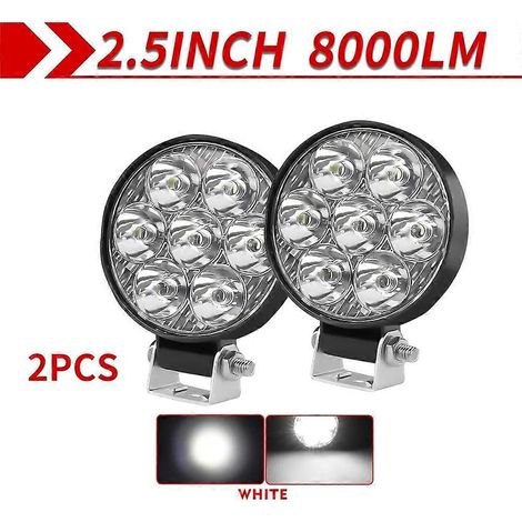Phare de travail LED CO LIGHT, phare antibrouillard avant LED pour voiture, 12 V/24 V, pour camion, SUV, 4x4, 4WD, engins de chantier, phare rond LED tout-terrain 5D, 2 pièces (0,296) (1/5)