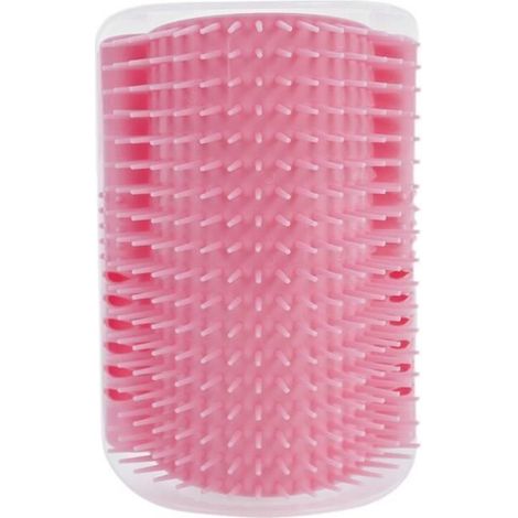 (pink)Brosse de massage d'angle pour chat, dispositif de grattage pour chat, essuyer le visage avec un peigne qui démange (1/4)